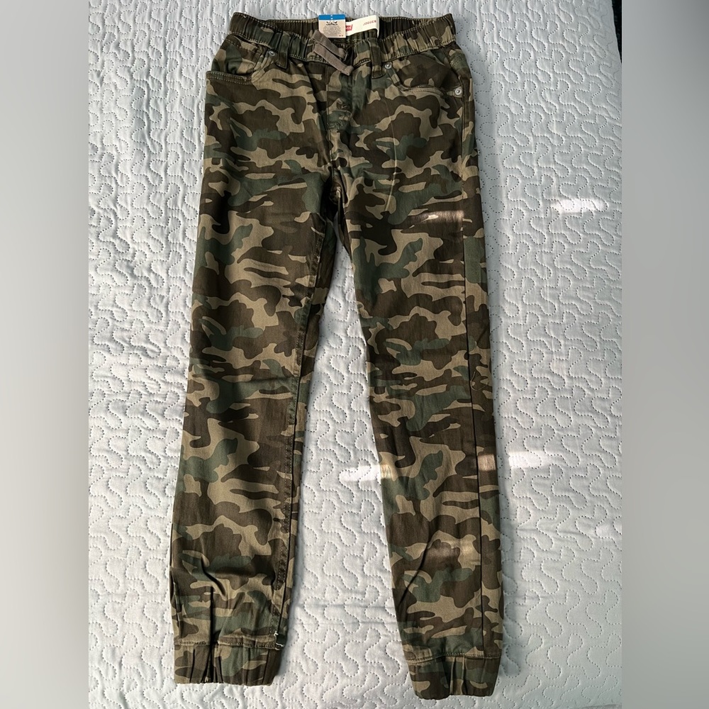 Levi’s camo youth boys joggers pants denim jeans elastic regular